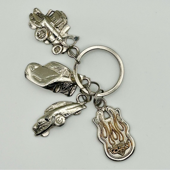 Silver Disney Pixar Collectors Cars Keychain with Charms - Picture 2 of 6